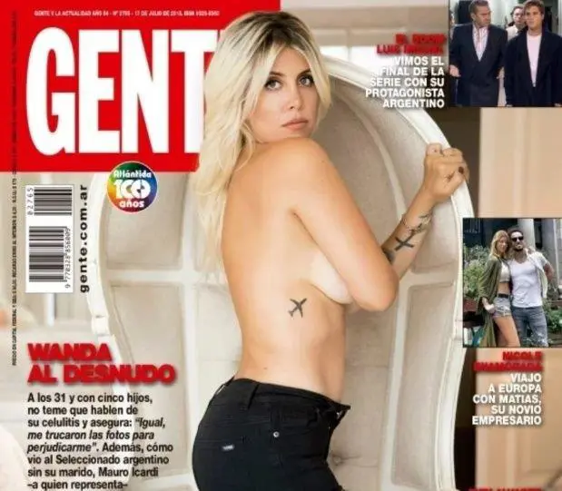 Wanda Nara pos sin retoques para la tapa de la revista Gente.