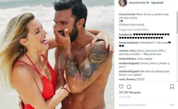 El mensaje de Mica Viciconte a 'Poroto' Cubero tras la denuncia de su ex.