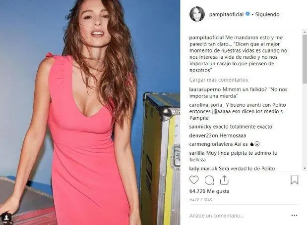 El descargo de Pampita por los rumores que la vinculan a Polito Pieres.