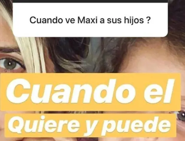 Wanda sostiene que Maxi ve a los nenes 'cuando quiere y puede'.