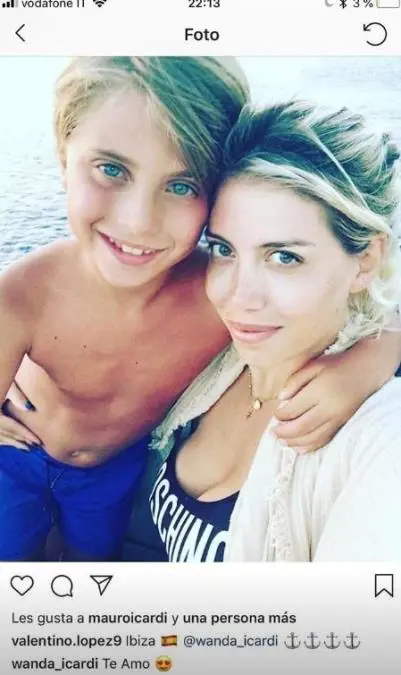 Wanda Nara present la cuenta de Instagram de su hijo, aunque es privada.