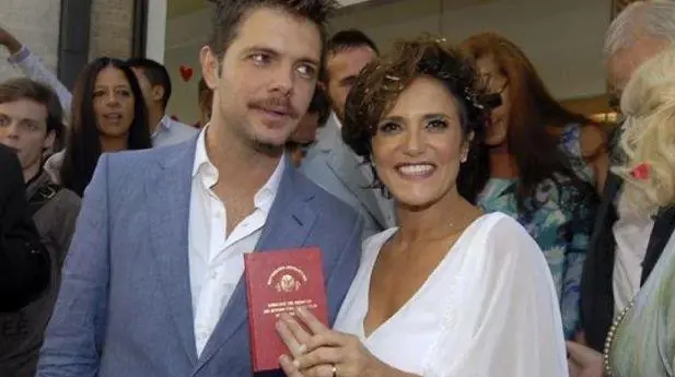 La actriz junto a su marido, Ricky Diotto.