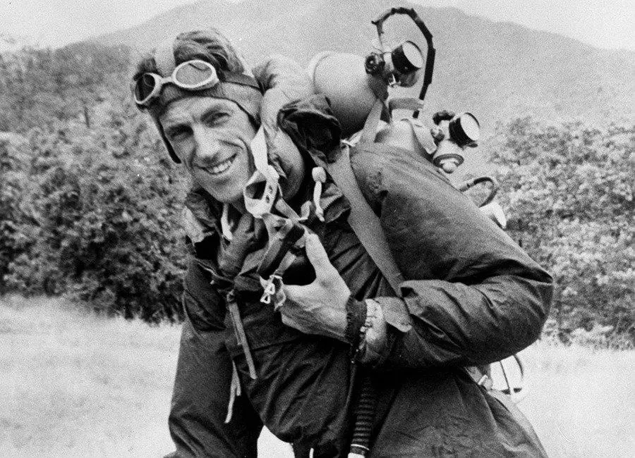 Edmund Hillary, el primer hombre en llegar a la cumbre del Everest.